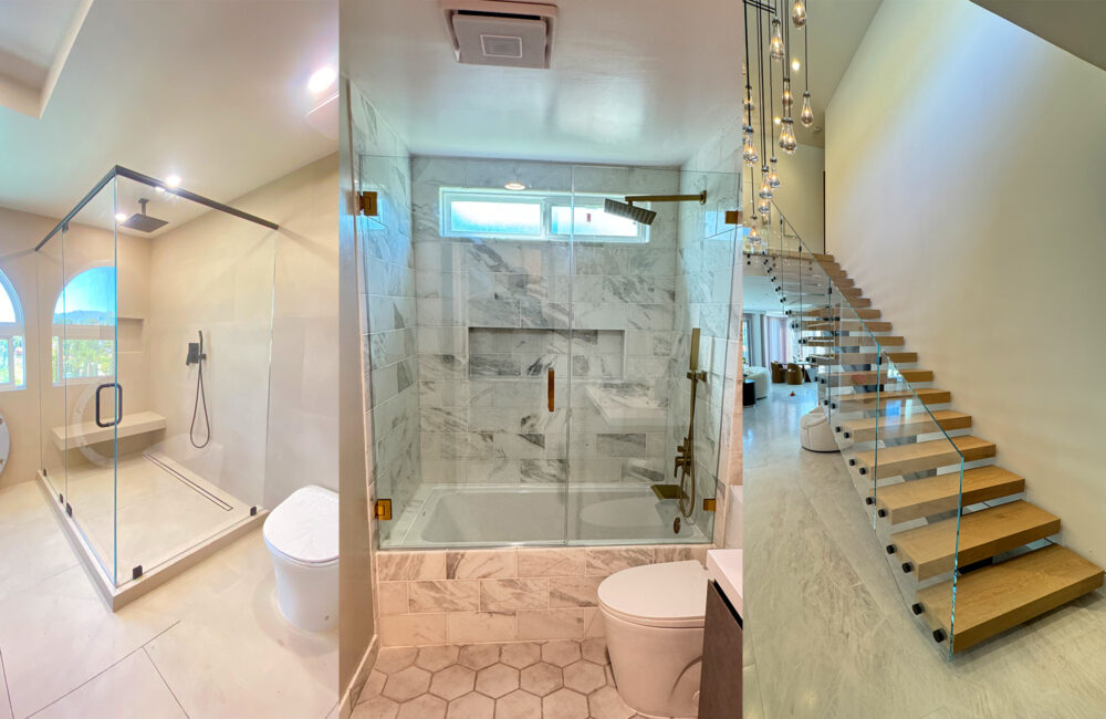 Custom frameless shower door installation in Palmdale, CA