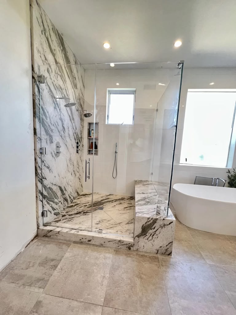 Custom frameless shower door installation in Lancaster, CA